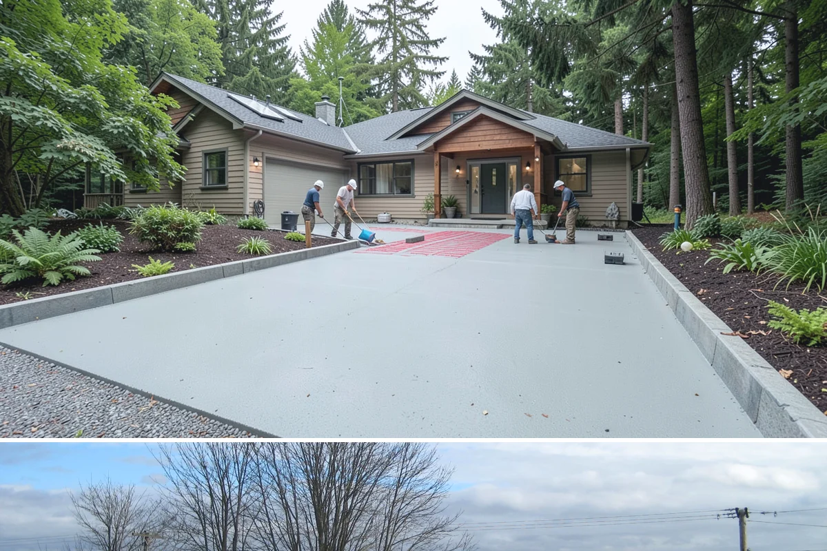 Foundation Construction in Langley, Island County, WA - We schedule pours around drier weather when possible and protect fresh concrete from heavy Puget Sound rain so it cures properly.