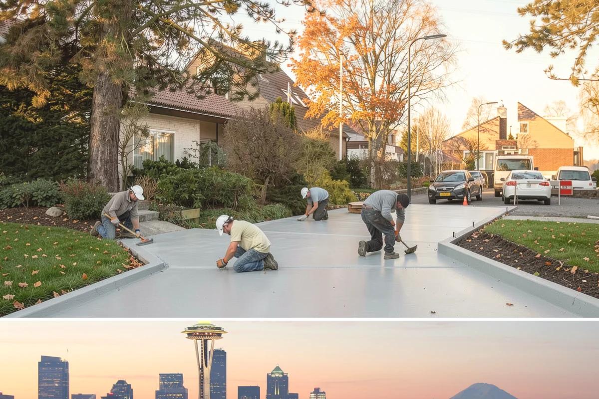 Foundation Construction in Seattle, King County, WA - We schedule pours around drier weather when possible and protect fresh concrete from heavy Puget Sound rain so it cures properly.