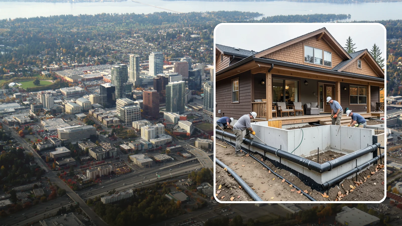 Foundation Drainage System in Bellevue, King County, WA - We install perimeter and sub-slab drainage that collects groundwater and routes it away from your foundation for good.