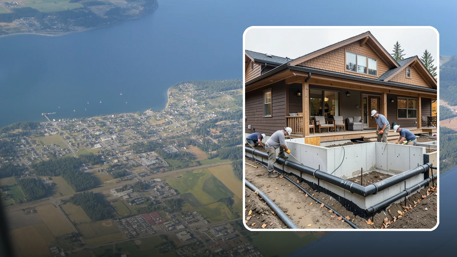 Foundation Drainage System in Coupeville, Island County, WA - We install perimeter and sub-slab drainage that collects groundwater and routes it away from your foundation for good.