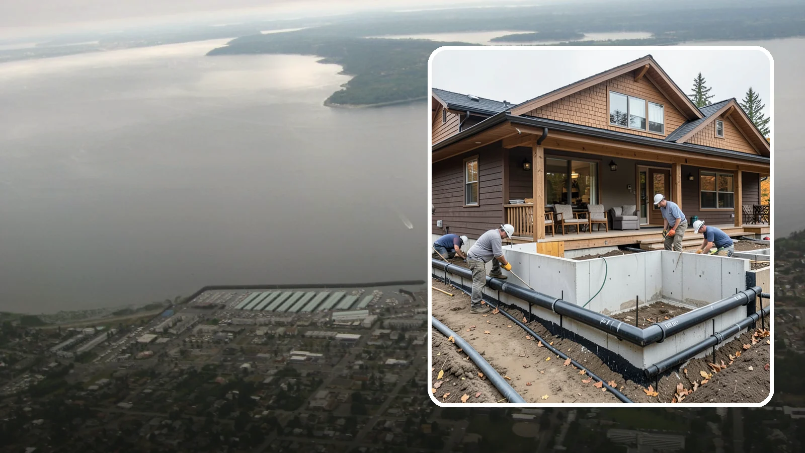 Foundation Drainage System in Des Moines, King County, WA - We install perimeter and sub-slab drainage that collects groundwater and routes it away from your foundation for good.