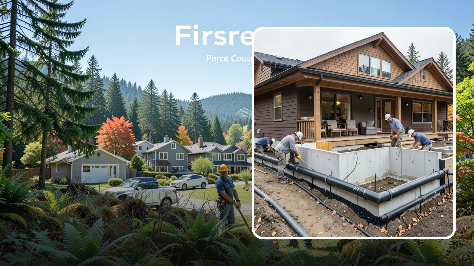 Foundation Drainage System in Fircrest, Pierce County, WA - We install perimeter and sub-slab drainage that collects groundwater and routes it away from your foundation for good.