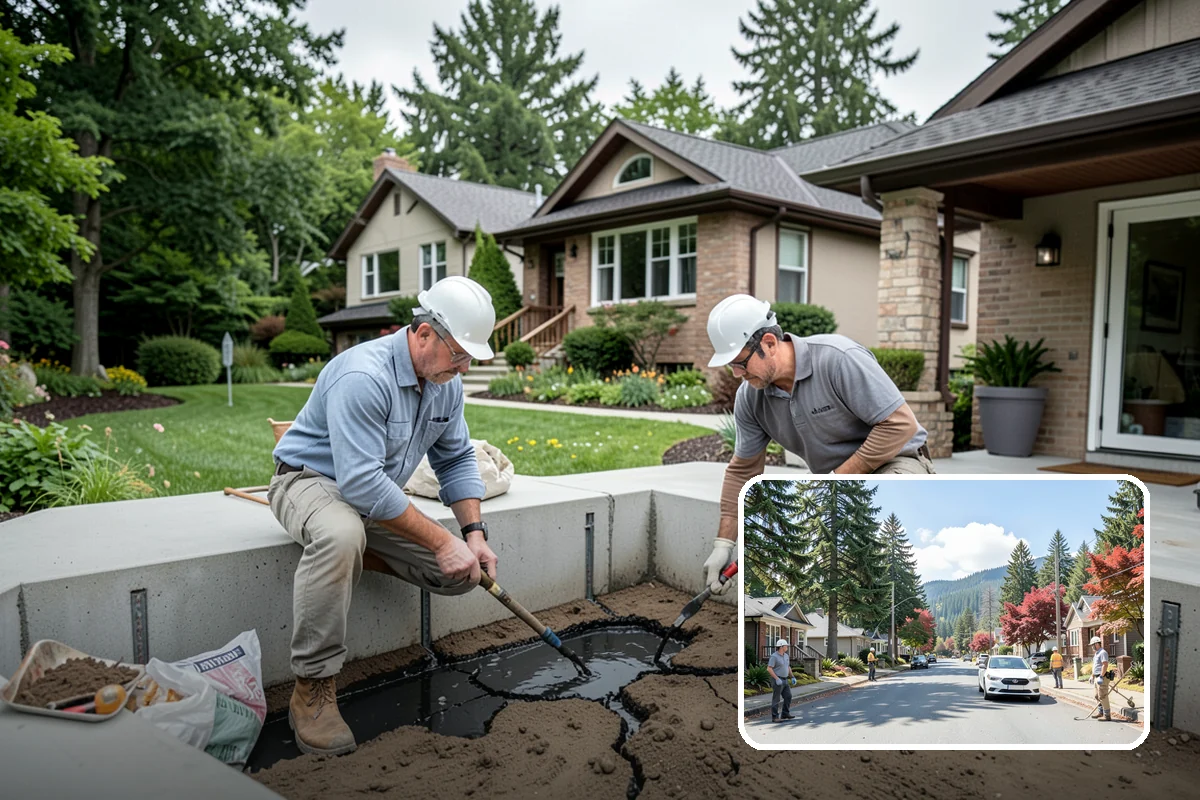 Foundation Drainage System in Hunts Point, King County, WA - Groundwater collected before it reaches the foundation