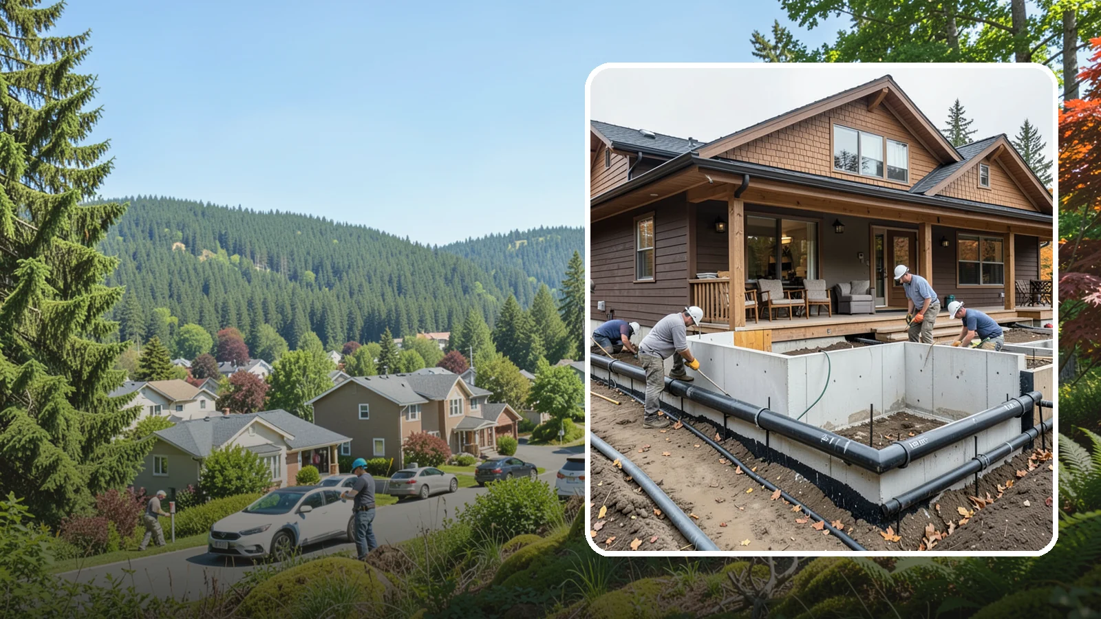 Foundation Drainage System in Index, Snohomish County, WA - We install perimeter and sub-slab drainage that collects groundwater and routes it away from your foundation for good.
