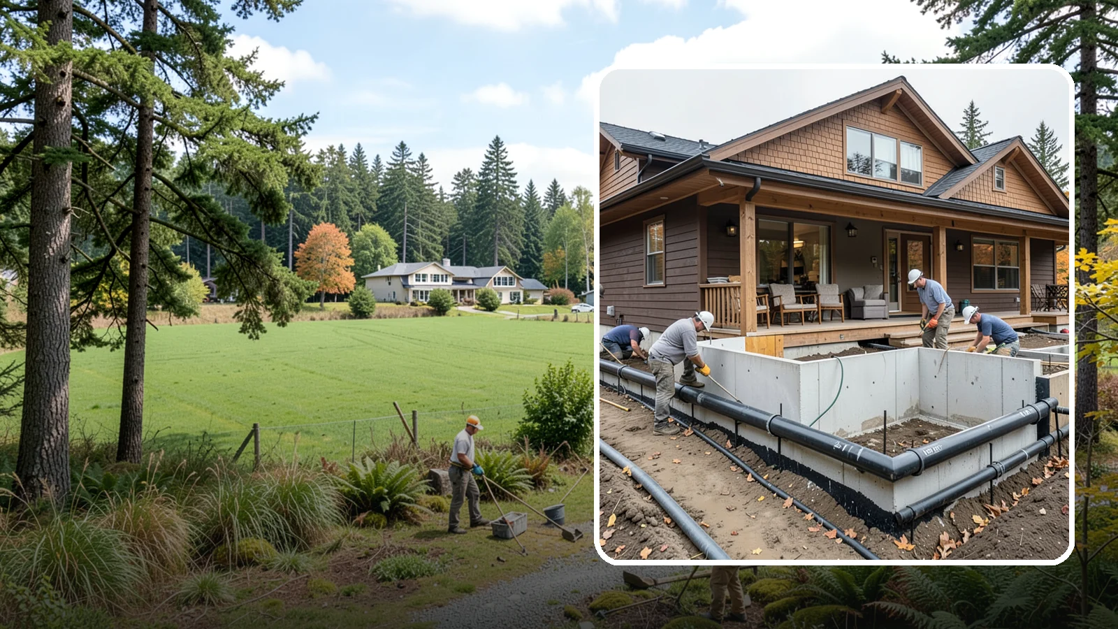 Foundation Drainage System in Lyman, Skagit County, WA - We install perimeter and sub-slab drainage that collects groundwater and routes it away from your foundation for good.