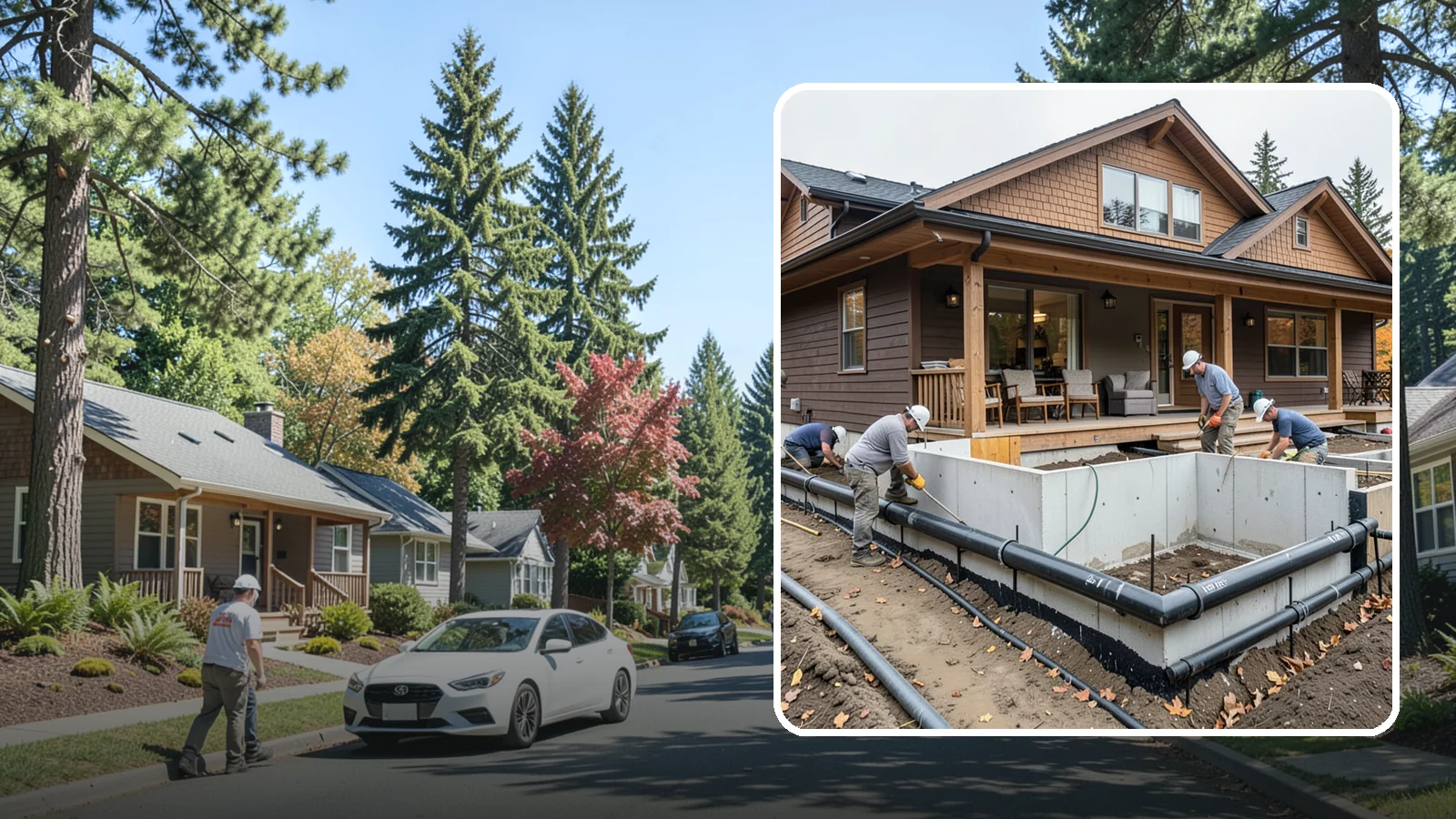 Foundation Drainage System in Orting, Pierce County, WA - We install perimeter and sub-slab drainage that collects groundwater and routes it away from your foundation for good.