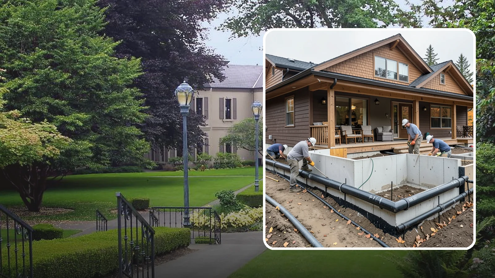 Foundation Drainage System in Woodinville, King County, WA - We install perimeter and sub-slab drainage that collects groundwater and routes it away from your foundation for good.