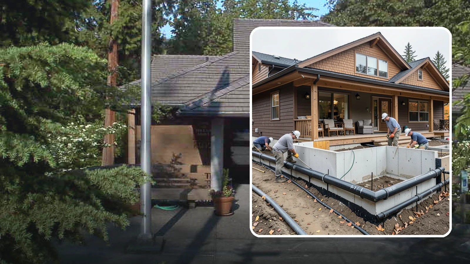 Foundation Drainage System in Yarrow Point, King County, WA - We install perimeter and sub-slab drainage that collects groundwater and routes it away from your foundation for good.