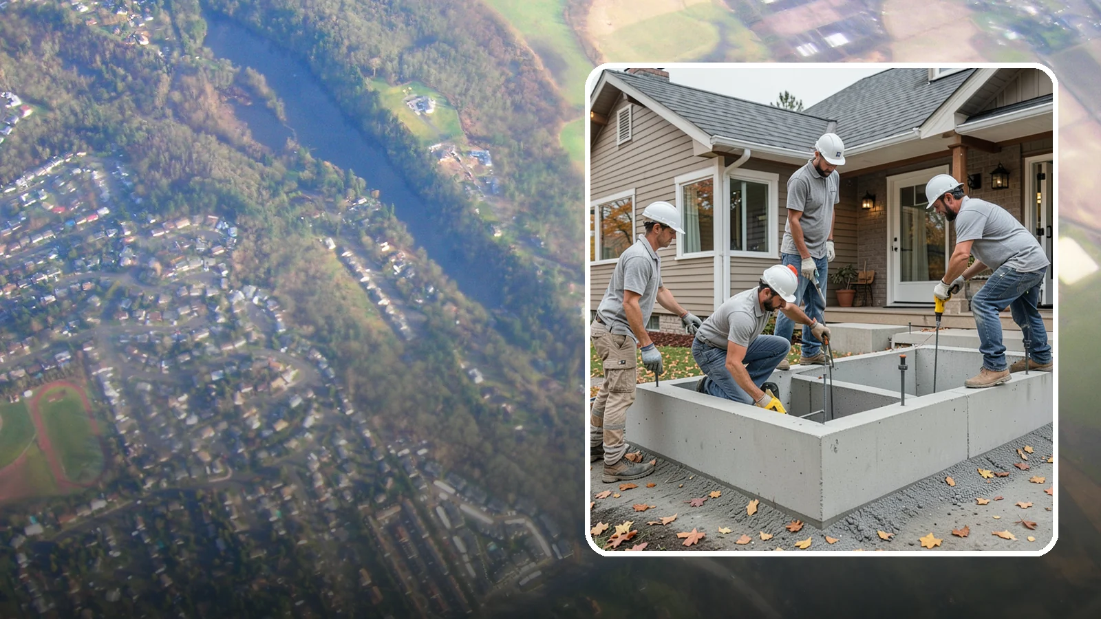 Foundation Leveling in Algona, King County, WA - We relevel settled foundations to bring floors and walls back toward true and relieve the stress on your home.