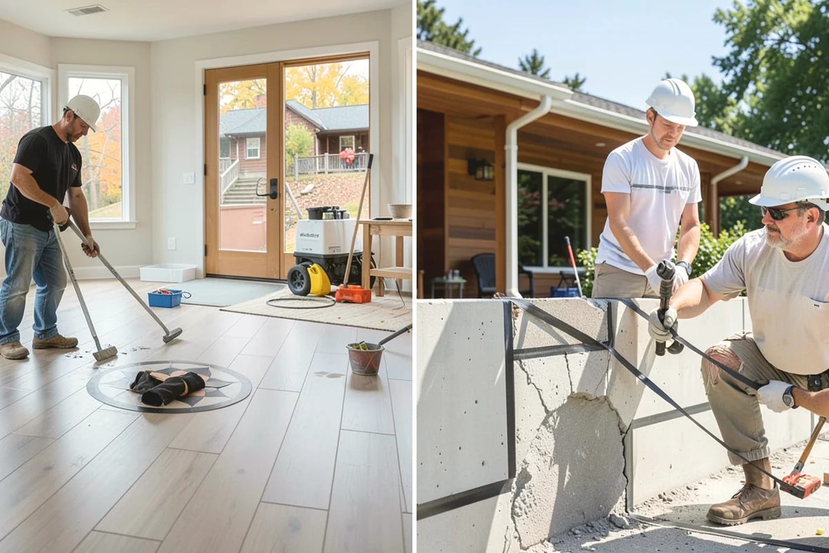 Foundation Leveling in Anacortes, Skagit County, WA - Survey elevations and map the settlement across the home