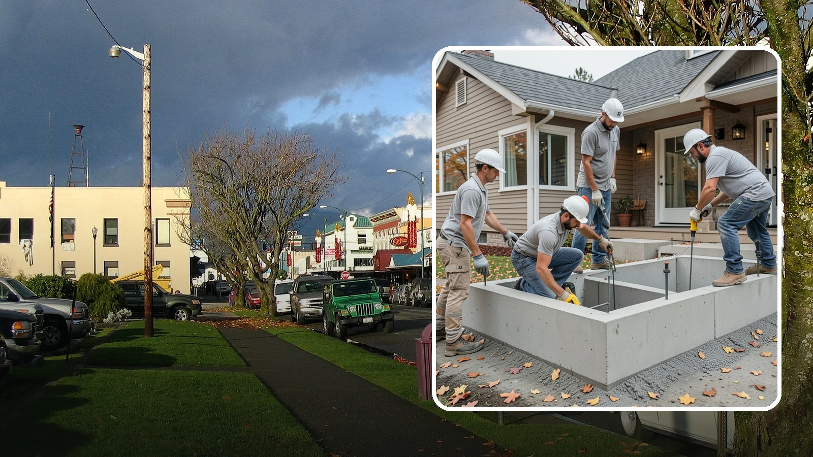 Foundation Leveling in Arlington, Snohomish County, WA - We relevel settled foundations to bring floors and walls back toward true and relieve the stress on your home.