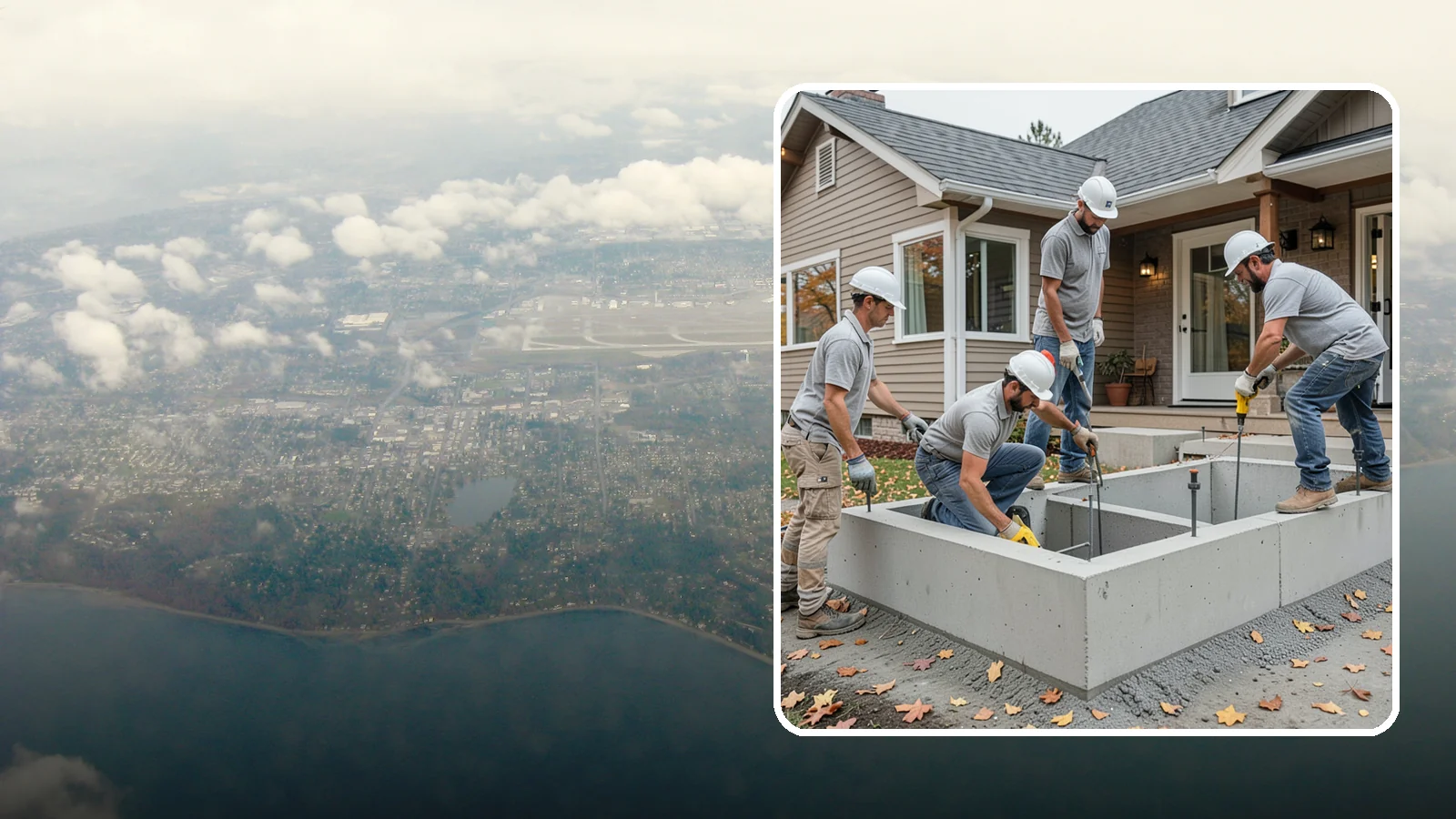 Foundation Leveling in Burien, King County, WA - We relevel settled foundations to bring floors and walls back toward true and relieve the stress on your home.
