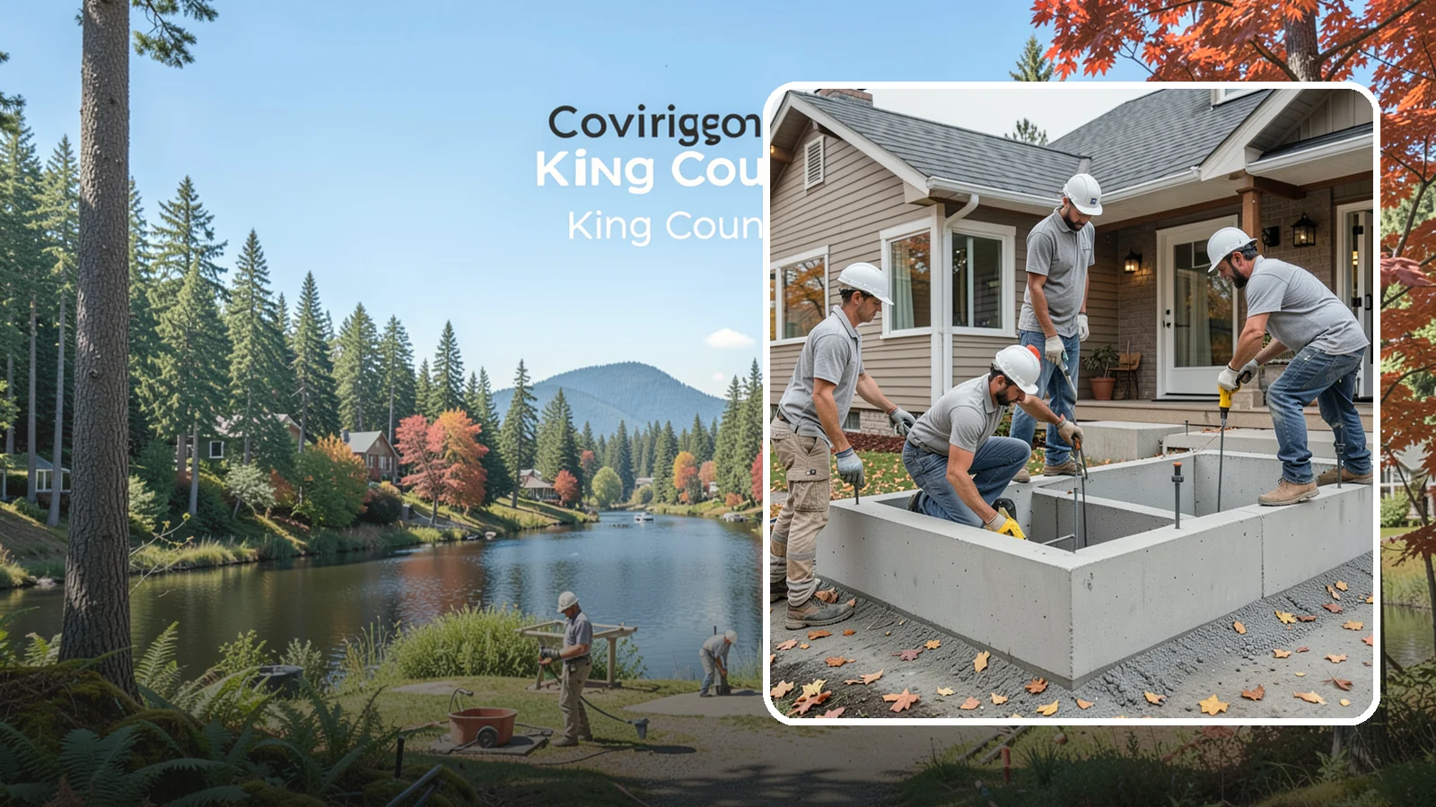 Foundation Leveling in Covington, King County, WA - We relevel settled foundations to bring floors and walls back toward true and relieve the stress on your home.