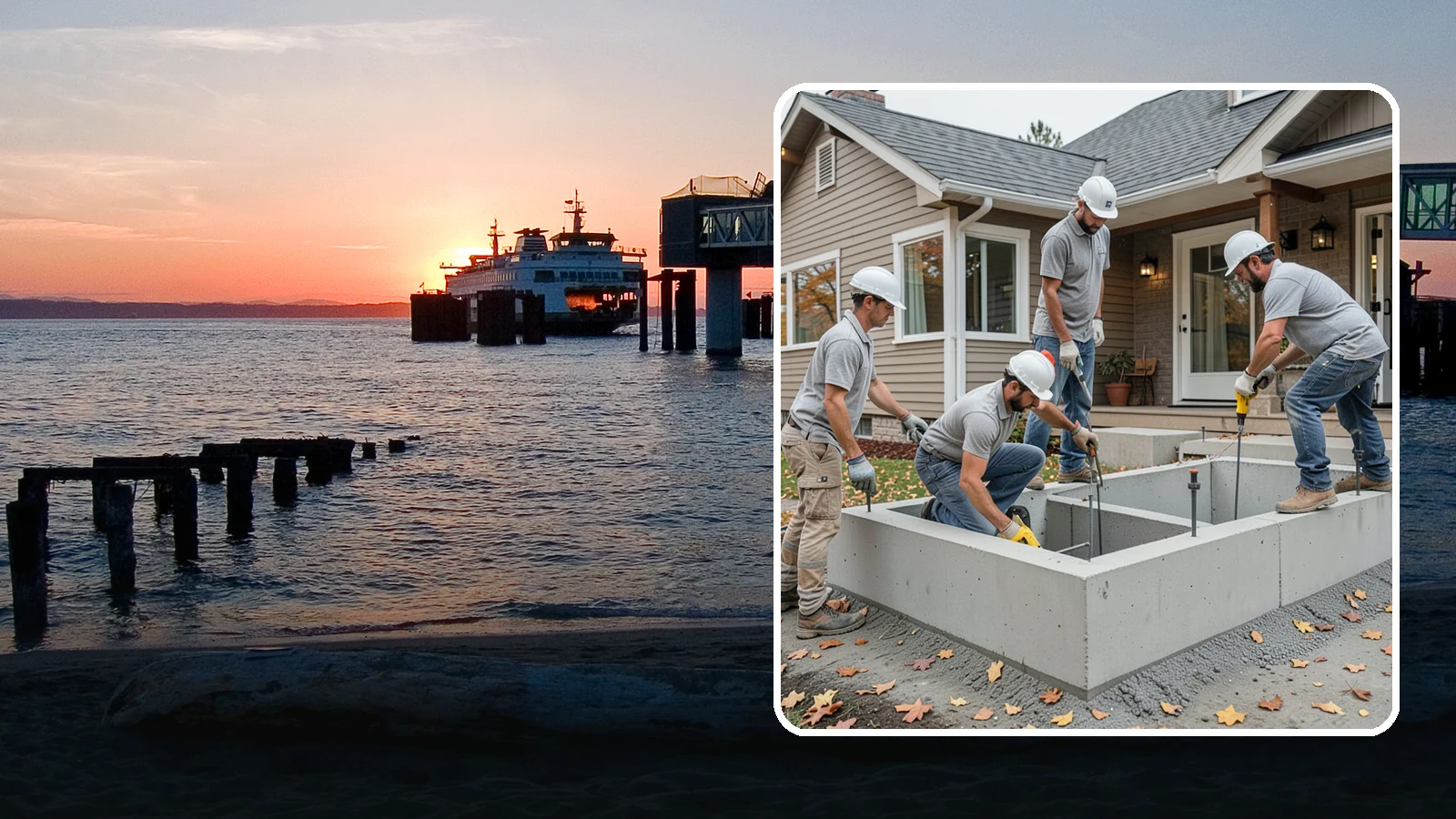 Foundation Leveling in Edmonds, Snohomish County, WA - We relevel settled foundations to bring floors and walls back toward true and relieve the stress on your home.