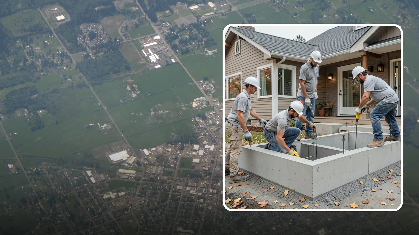 Foundation Leveling in Enumclaw, King County, WA - We relevel settled foundations to bring floors and walls back toward true and relieve the stress on your home.