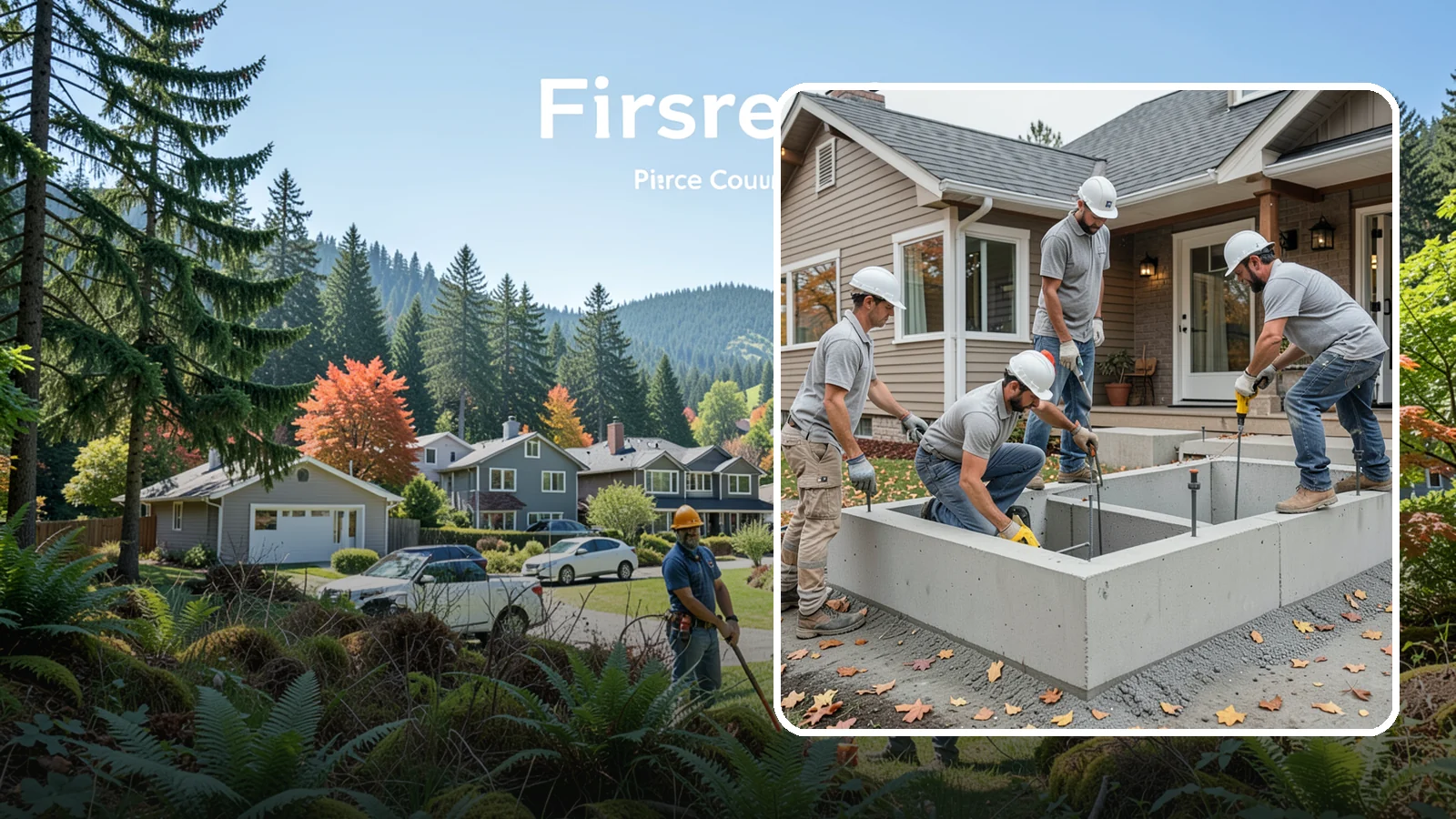 Foundation Leveling in Fircrest, Pierce County, WA - We relevel settled foundations to bring floors and walls back toward true and relieve the stress on your home.