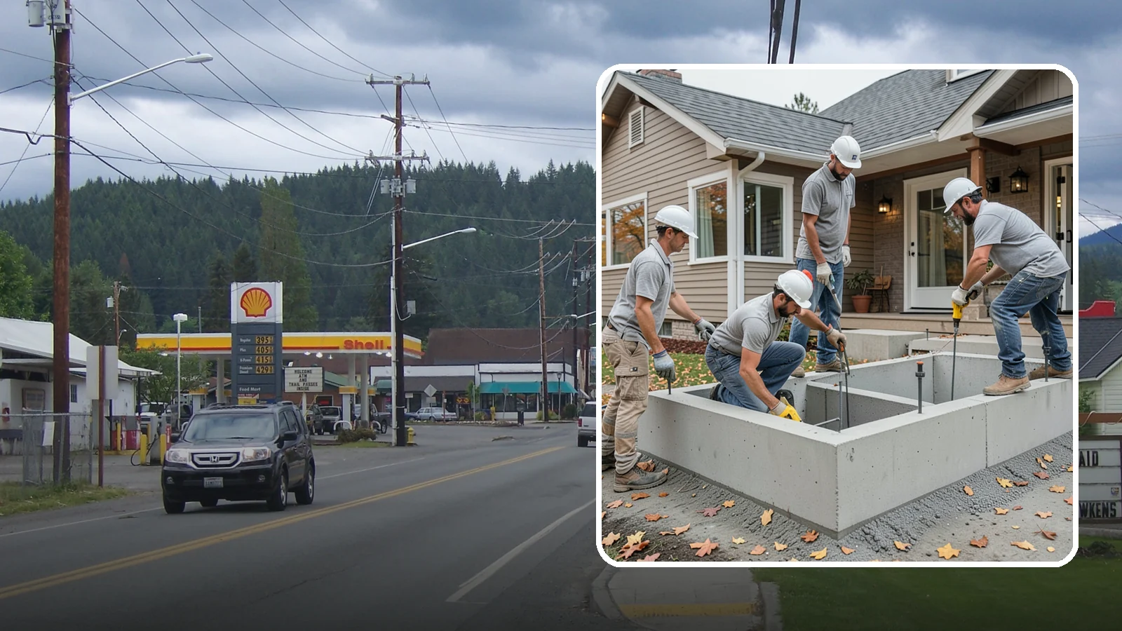Foundation Leveling in Granite Falls, Snohomish County, WA - We relevel settled foundations to bring floors and walls back toward true and relieve the stress on your home.