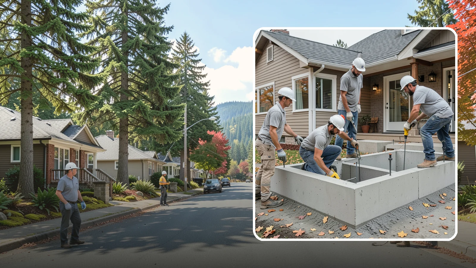 Foundation Leveling in Hunts Point, King County, WA - We relevel settled foundations to bring floors and walls back toward true and relieve the stress on your home.