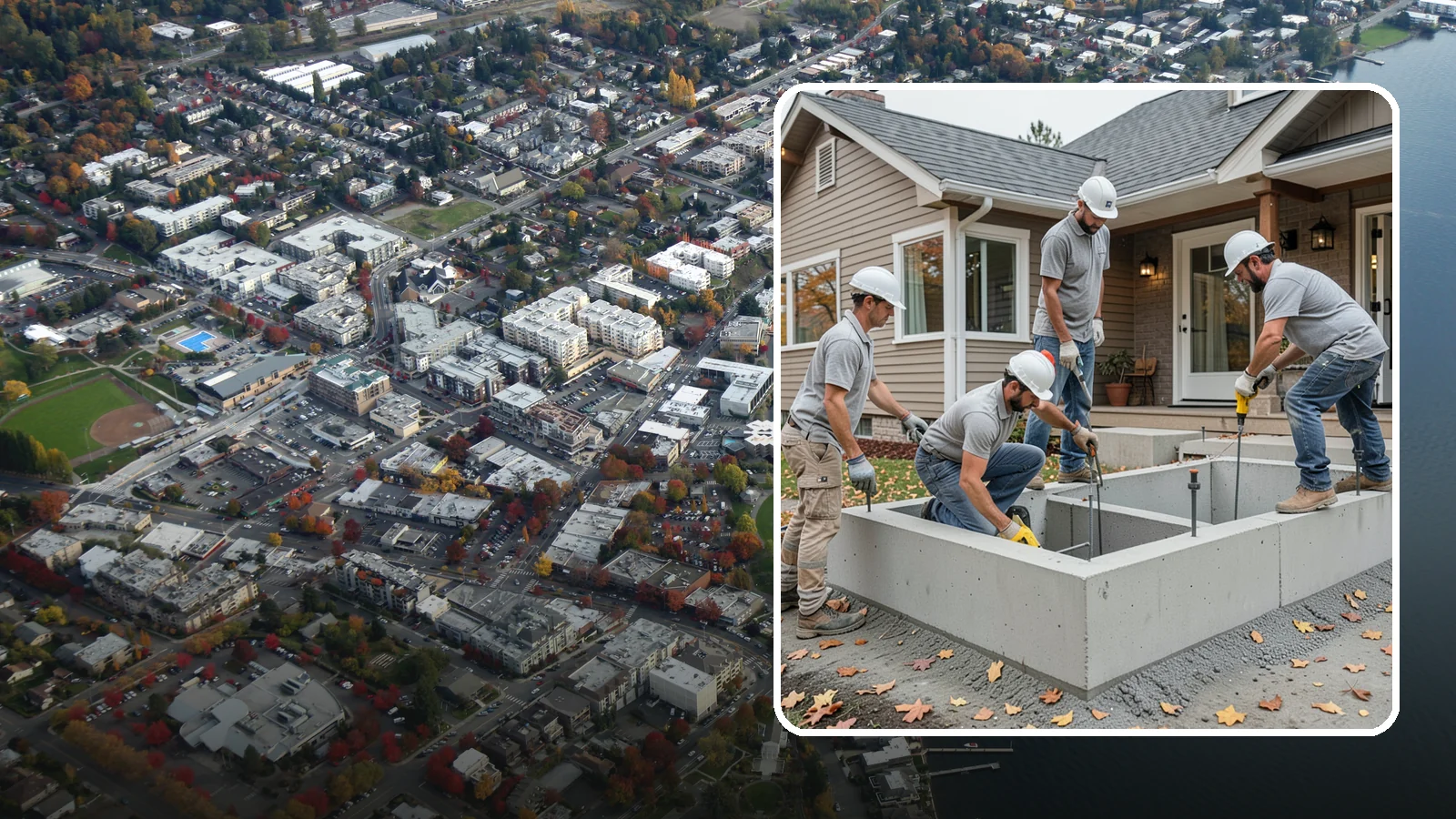 Foundation Leveling in Kirkland, King County, WA - We relevel settled foundations to bring floors and walls back toward true and relieve the stress on your home.