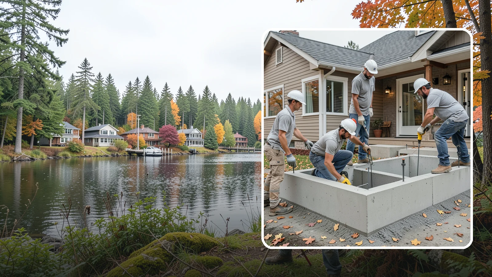 Foundation Leveling in La Conner, Skagit County, WA - We relevel settled foundations to bring floors and walls back toward true and relieve the stress on your home.