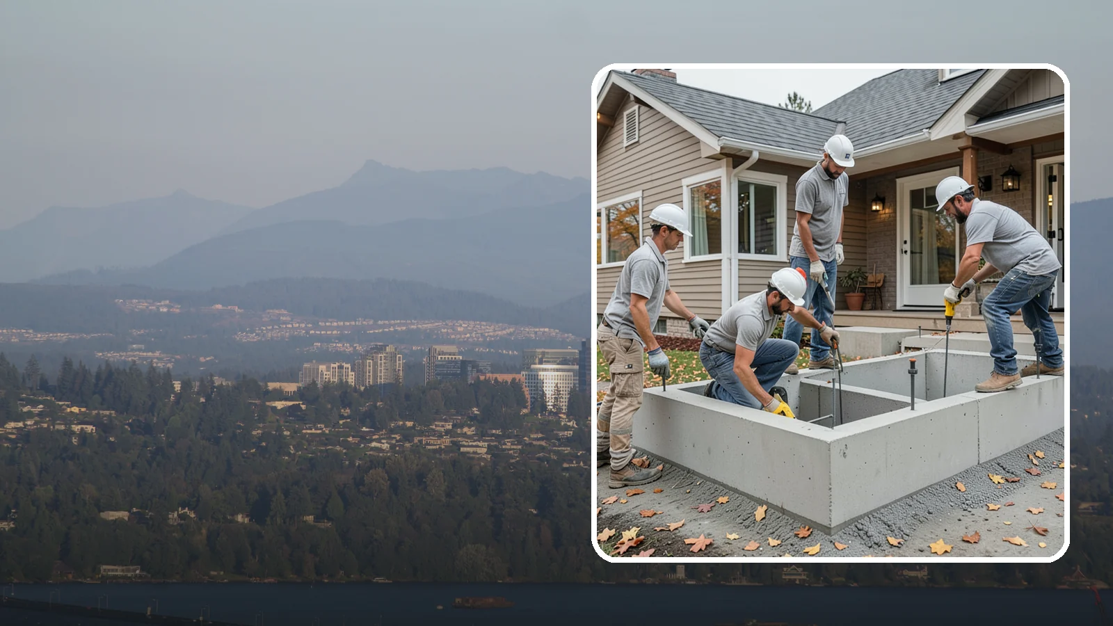 Foundation Leveling in Medina, King County, WA - We relevel settled foundations to bring floors and walls back toward true and relieve the stress on your home.
