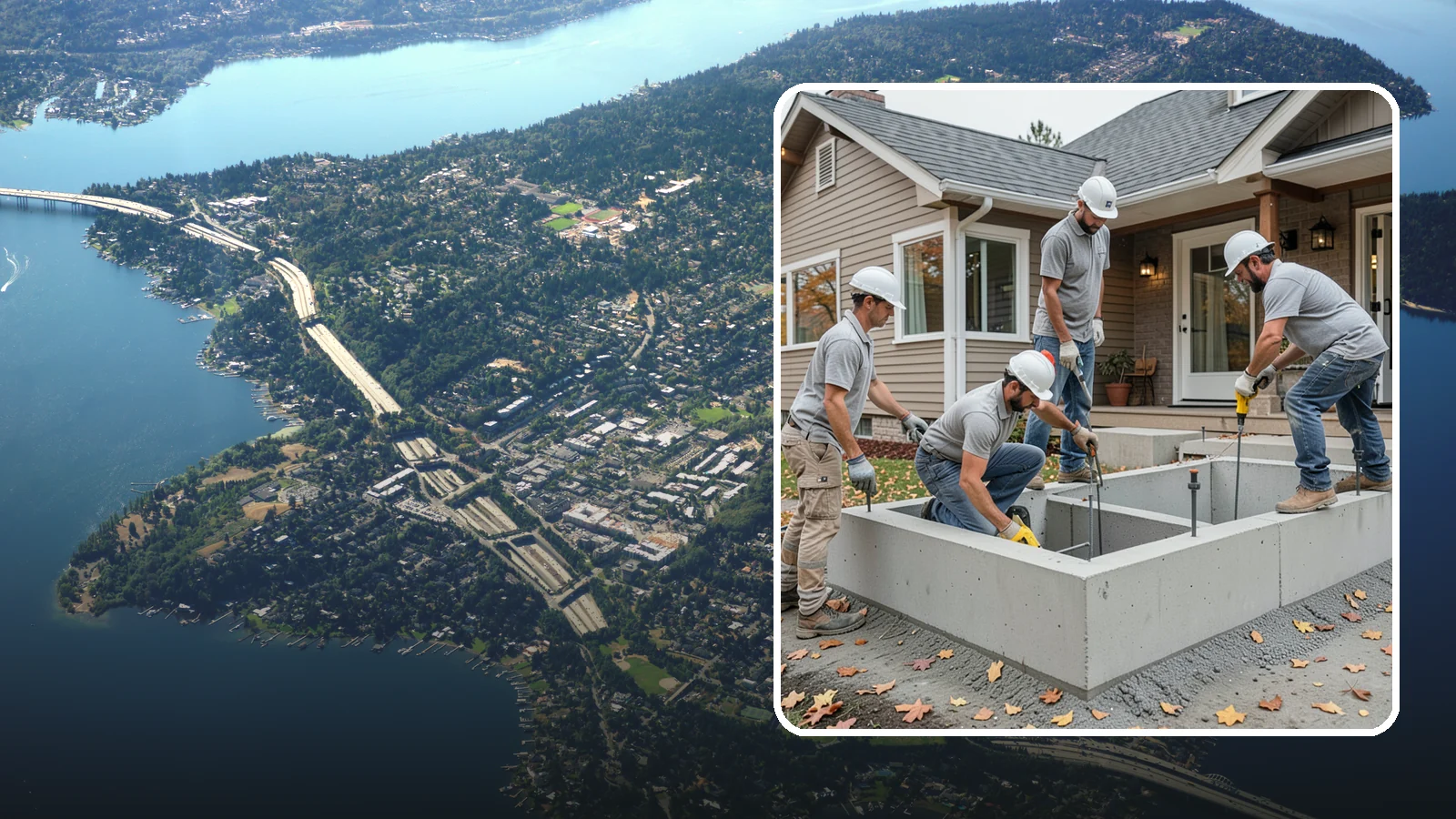 Foundation Leveling in Mercer Island, King County, WA - We relevel settled foundations to bring floors and walls back toward true and relieve the stress on your home.