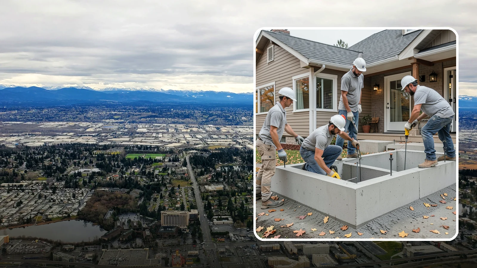 Foundation Leveling in SeaTac, King County, WA - We relevel settled foundations to bring floors and walls back toward true and relieve the stress on your home.