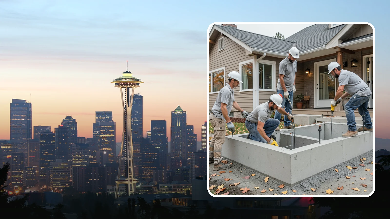 Foundation Leveling in Seattle, King County, WA - We relevel settled foundations to bring floors and walls back toward true and relieve the stress on your home.