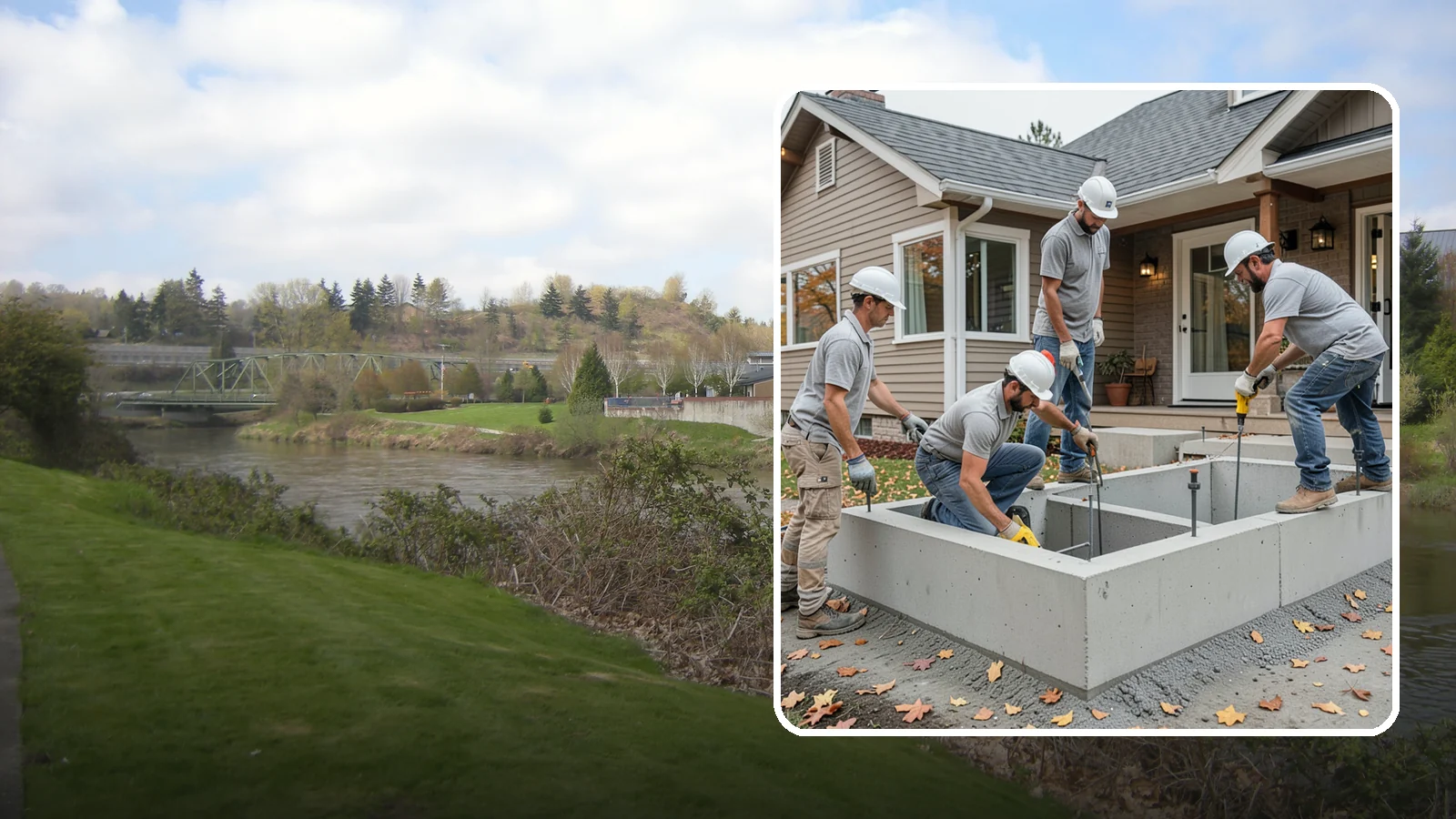 Foundation Leveling in Tukwila, King County, WA - We relevel settled foundations to bring floors and walls back toward true and relieve the stress on your home.