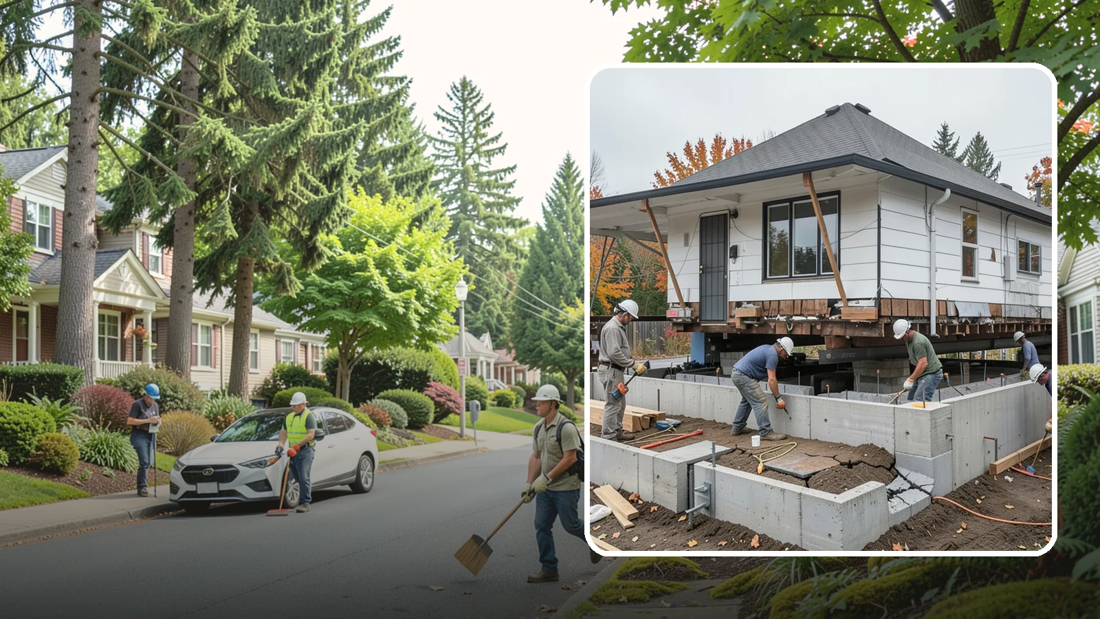 Foundation Repair in Beaux Arts Village, King County, WA - Stabilize settling, cracking, or bowing foundations before Northwest water and soil movement worsen the damage.