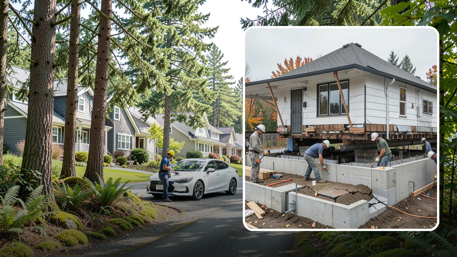 Foundation Repair in Normandy Park, King County, WA - Stabilize settling, cracking, or bowing foundations before Northwest water and soil movement worsen the damage.