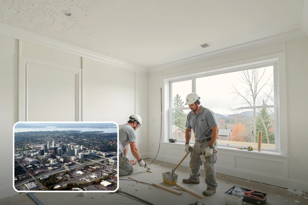 Foundation Underpinning in Bellevue, King County, WA - Settlement stopped by reaching competent bearing soil