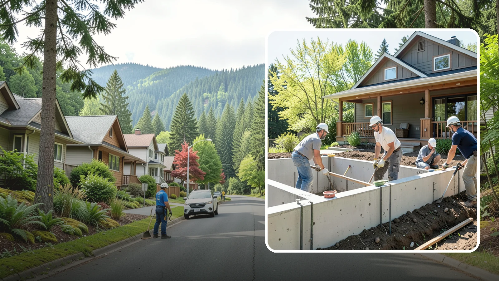 Foundation Underpinning in Darrington, Snohomish County, WA - We underpin existing foundations to extend them to stronger soil and stop ongoing settlement in its tracks.