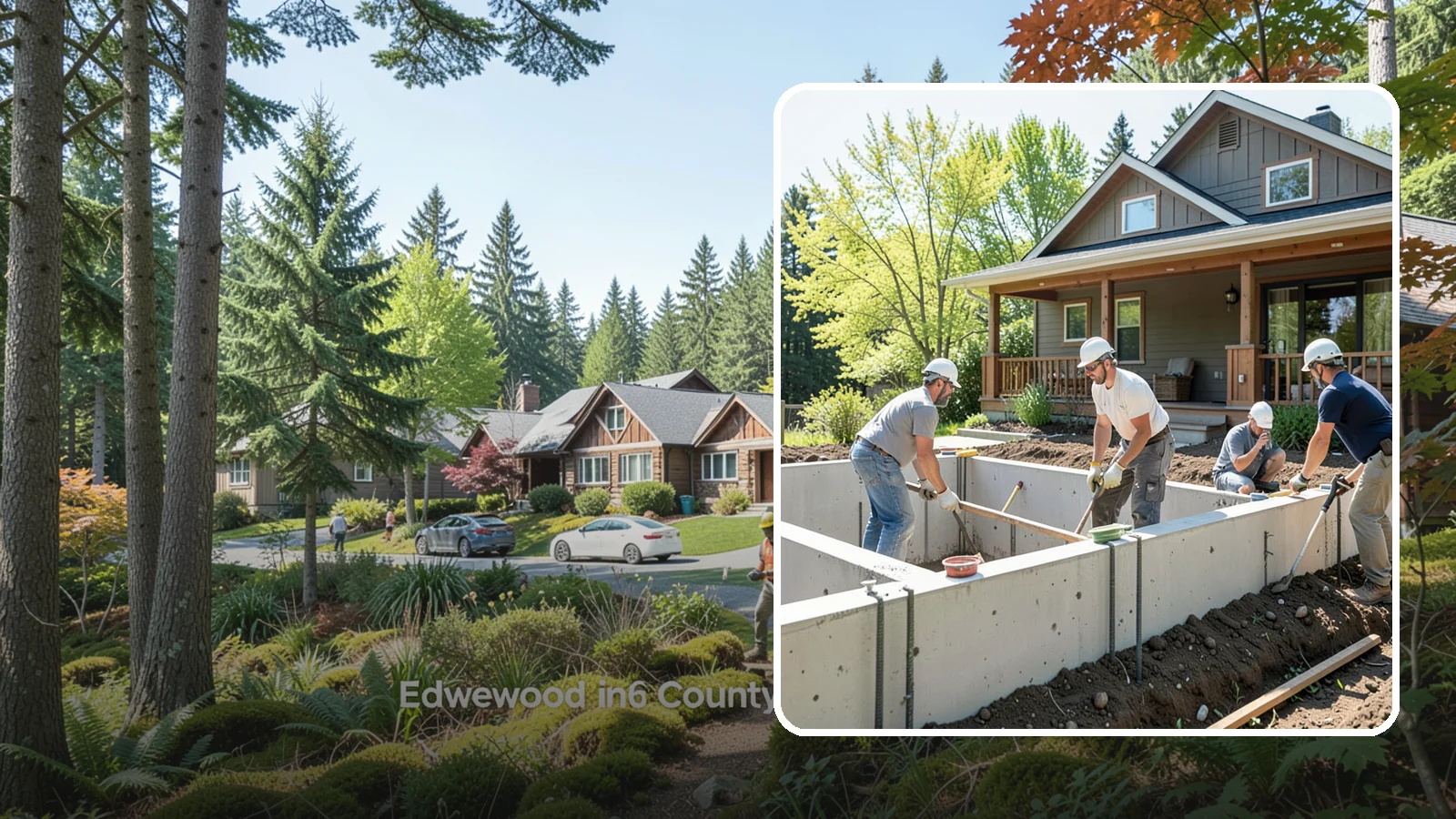 Foundation Underpinning in Edgewood, Pierce County, WA - We underpin existing foundations to extend them to stronger soil and stop ongoing settlement in its tracks.