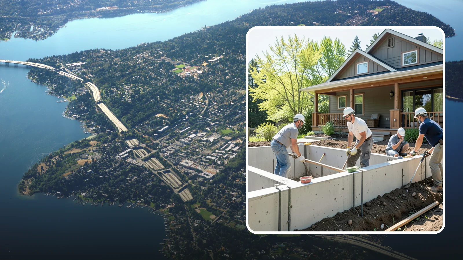 Foundation Underpinning in Mercer Island, King County, WA - We underpin existing foundations to extend them to stronger soil and stop ongoing settlement in its tracks.