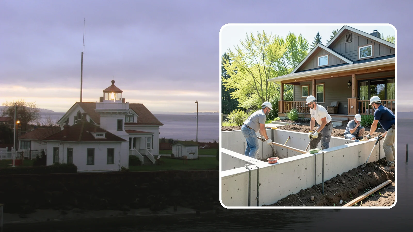 Foundation Underpinning in Mukilteo, Snohomish County, WA - We underpin existing foundations to extend them to stronger soil and stop ongoing settlement in its tracks.