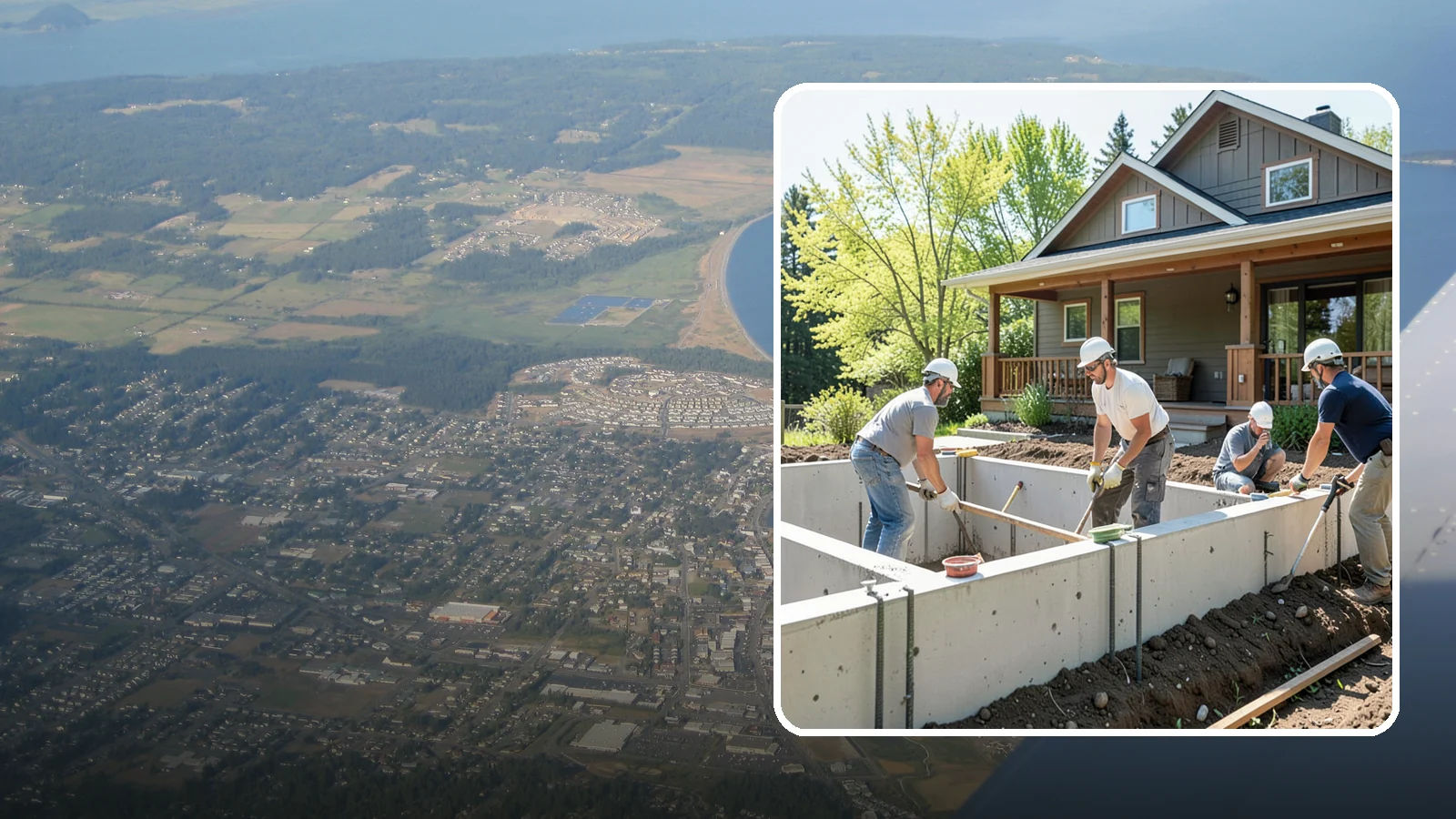 Foundation Underpinning in Oak Harbor, Island County, WA - We underpin existing foundations to extend them to stronger soil and stop ongoing settlement in its tracks.