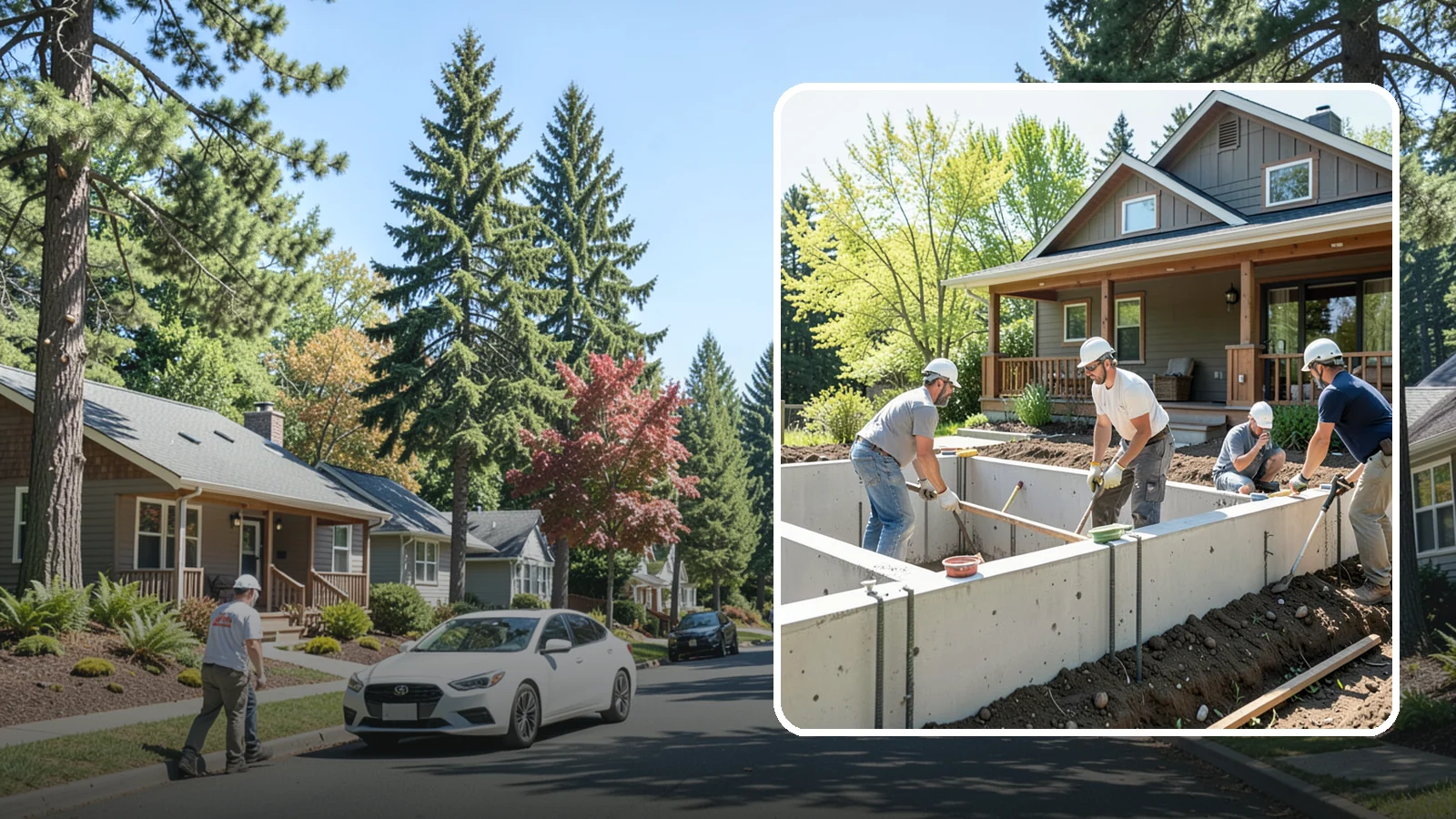 Foundation Underpinning in Orting, Pierce County, WA - We underpin existing foundations to extend them to stronger soil and stop ongoing settlement in its tracks.