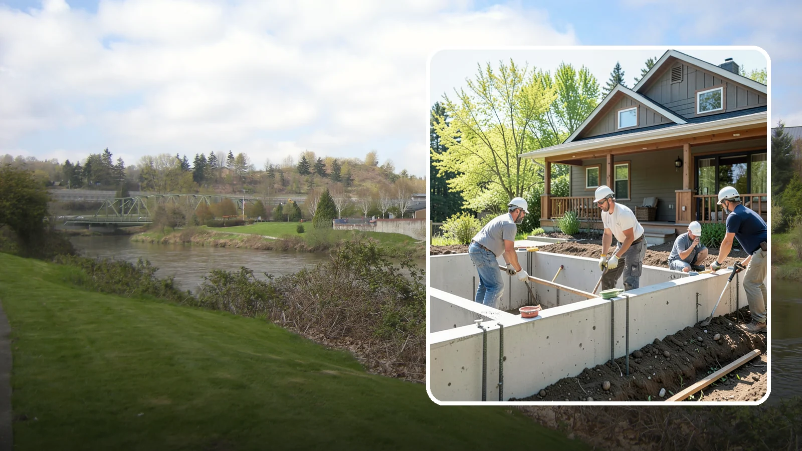 Foundation Underpinning in Tukwila, King County, WA - We underpin existing foundations to extend them to stronger soil and stop ongoing settlement in its tracks.