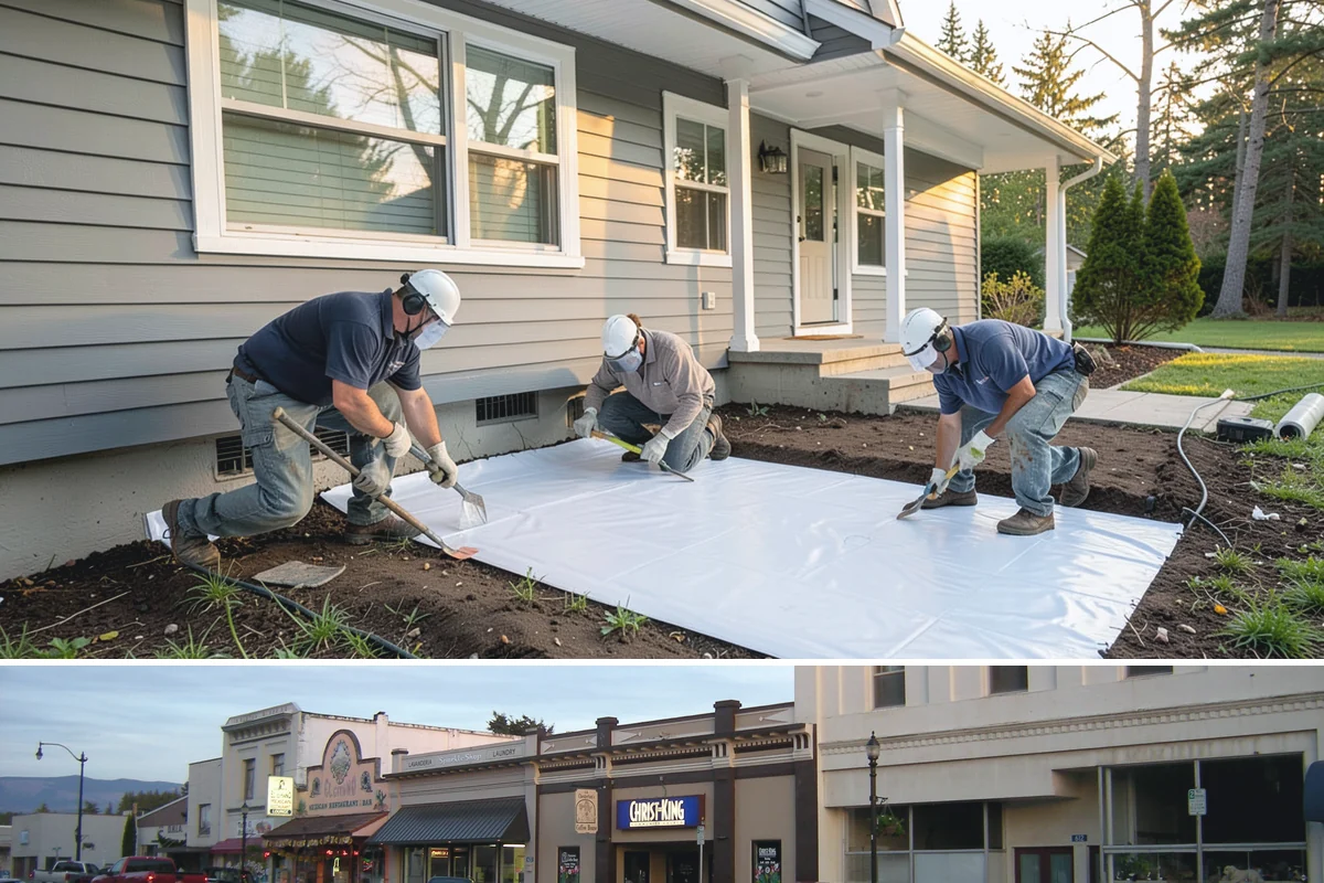 Foundation Waterproofing in Burlington, Skagit County, WA - Exterior waterproofing is best tackled in drier weather when excavations stay stable, ahead of the heavy Northwest rains.