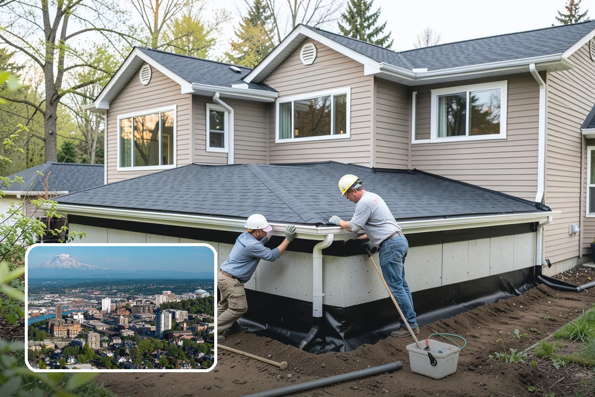 Foundation Waterproofing in Tacoma, Pierce County, WA - A sealed exterior barrier against groundwater intrusion
