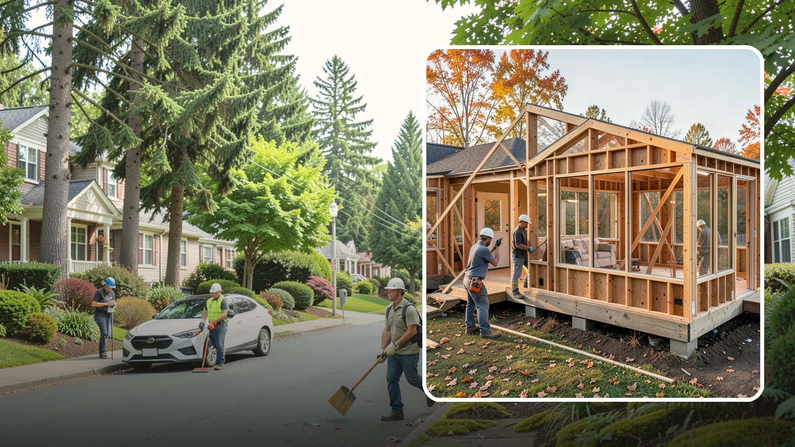 Four-Season Room Construction in Beaux Arts Village, King County, WA - A fully insulated, climate-controlled room addition usable comfortably all year.