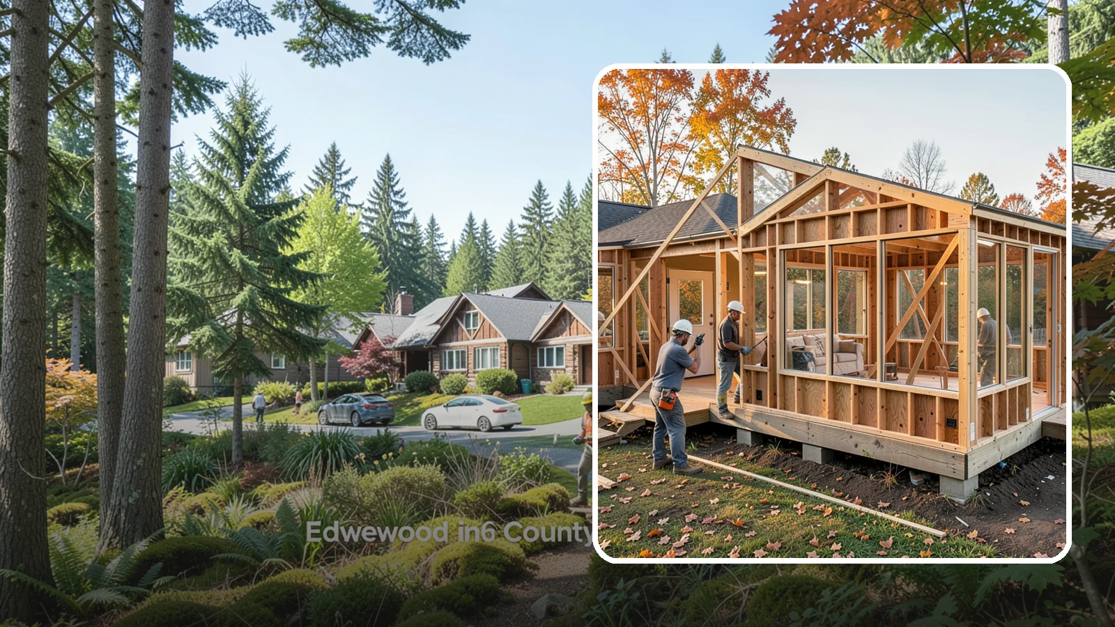 Four-Season Room Construction in Edgewood, Pierce County, WA - A fully insulated, climate-controlled room addition usable comfortably all year.