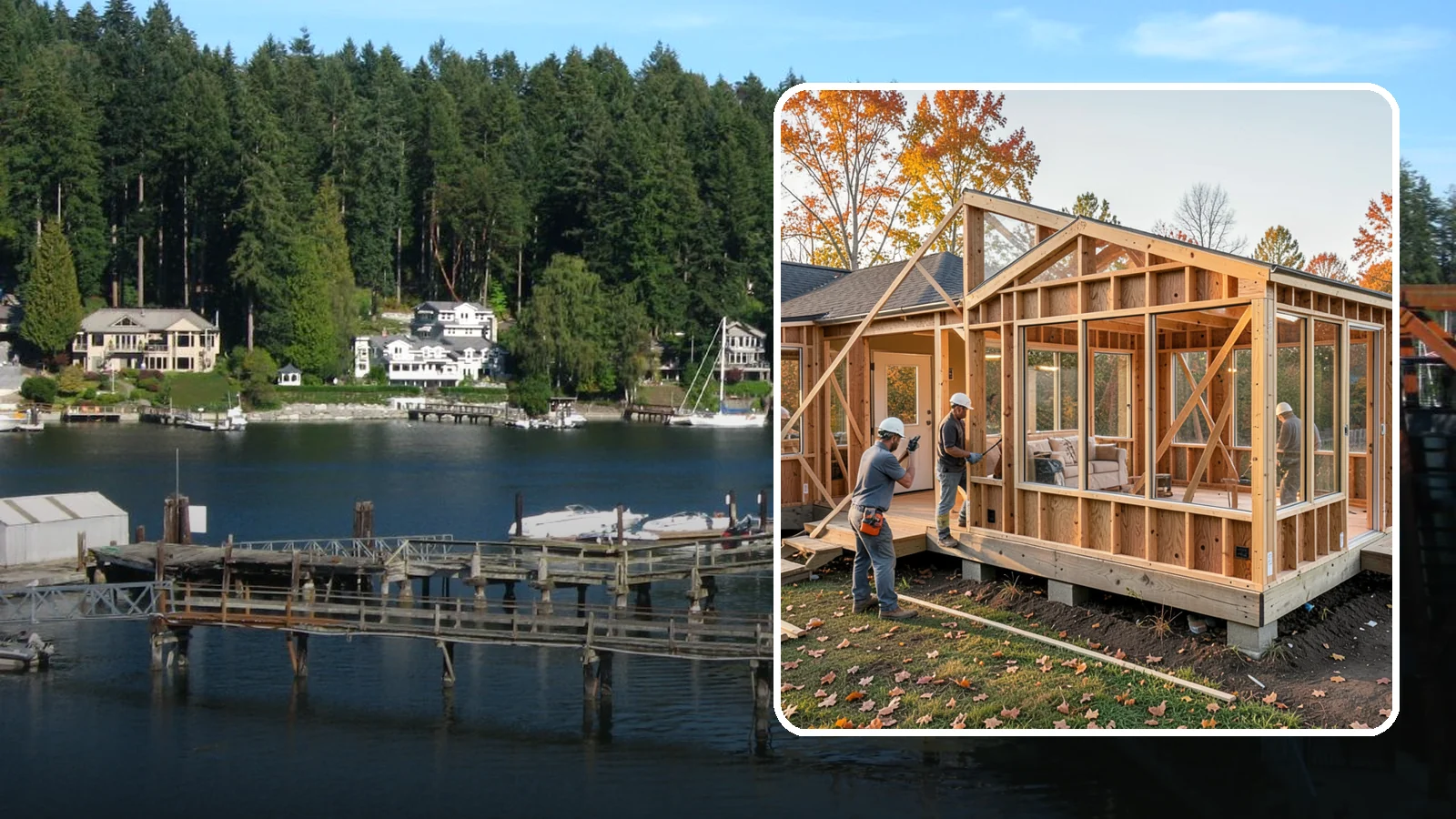 Four-Season Room Construction in Gig Harbor, Pierce County, WA - A fully insulated, climate-controlled room addition usable comfortably all year.