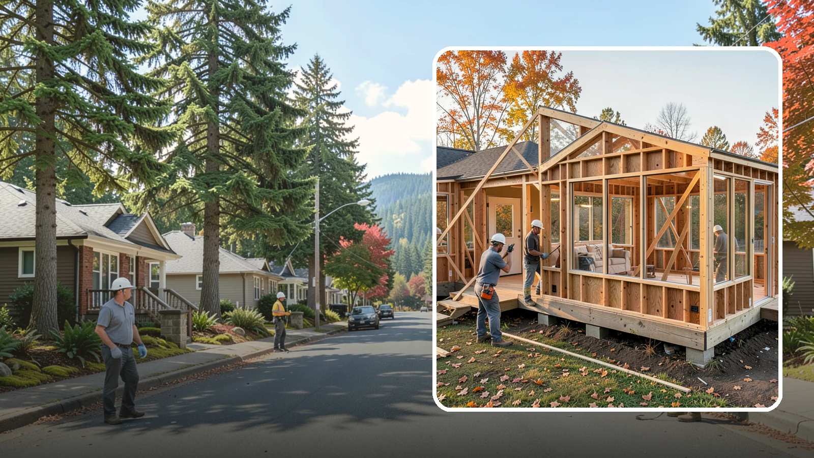 Four-Season Room Construction in Hunts Point, King County, WA - A fully insulated, climate-controlled room addition usable comfortably all year.