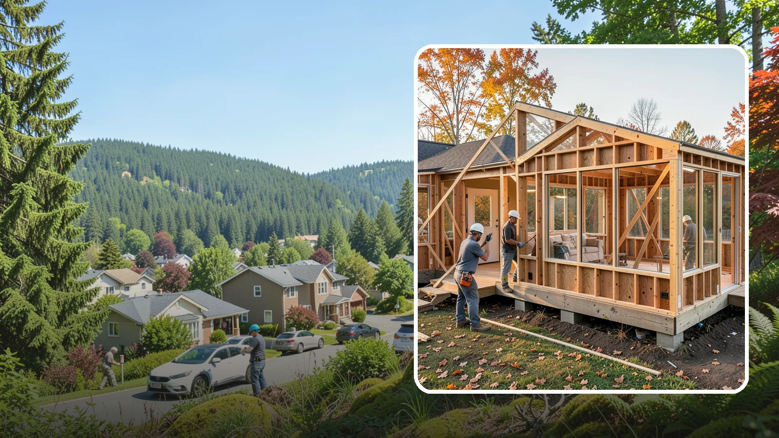 Four-Season Room Construction in Index, Snohomish County, WA - A fully insulated, climate-controlled room addition usable comfortably all year.