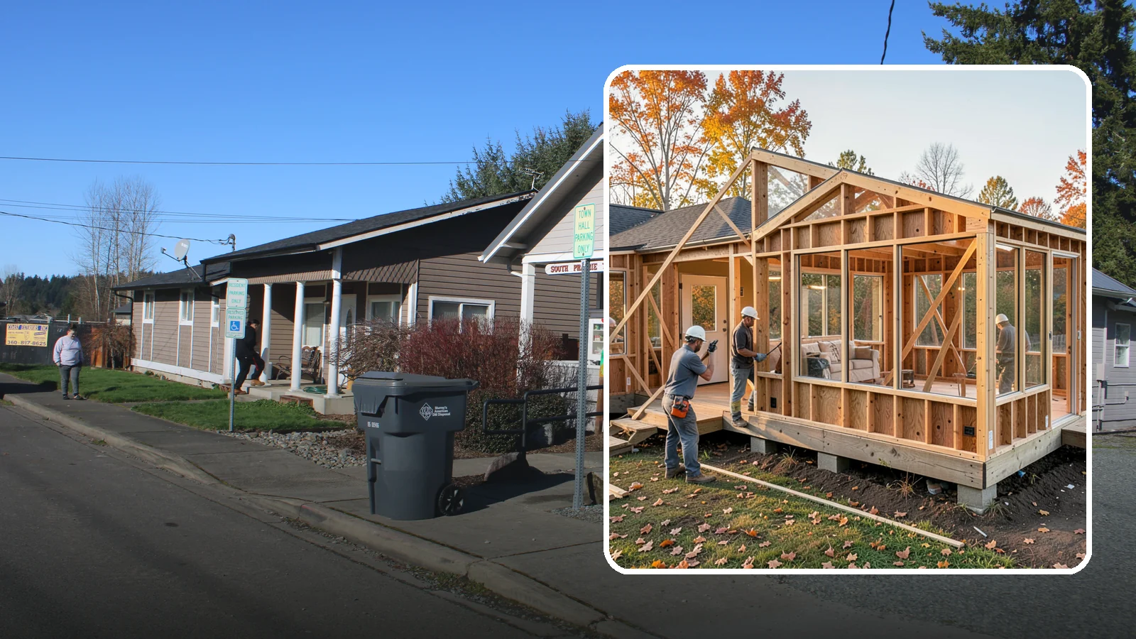 Four-Season Room Construction in South Prairie, Pierce County, WA - A fully insulated, climate-controlled room addition usable comfortably all year.