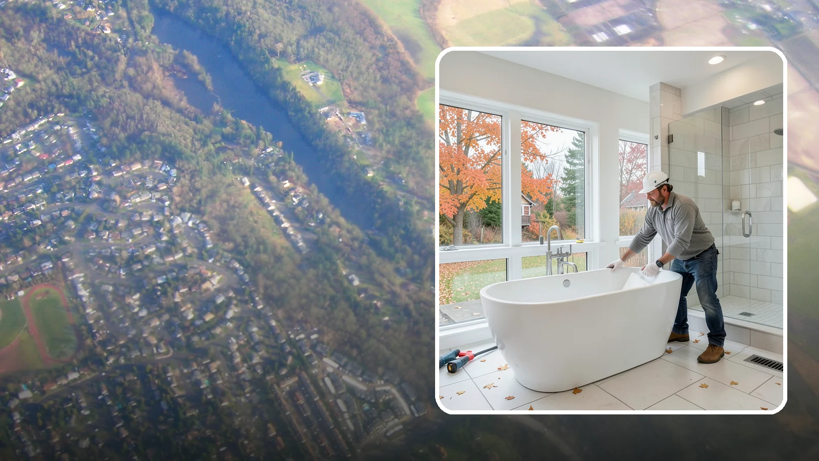 Freestanding Tub Installation in Algona, King County, WA - A freestanding tub installation places a striking standalone soaking tub as your bathroom's centerpiece.
