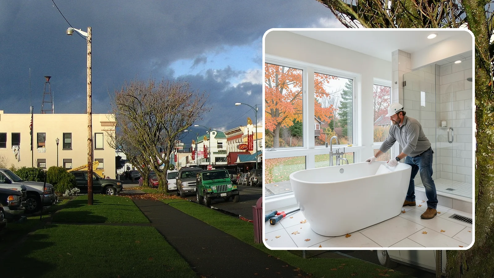 Freestanding Tub Installation in Arlington, Snohomish County, WA - A freestanding tub installation places a striking standalone soaking tub as your bathroom's centerpiece.