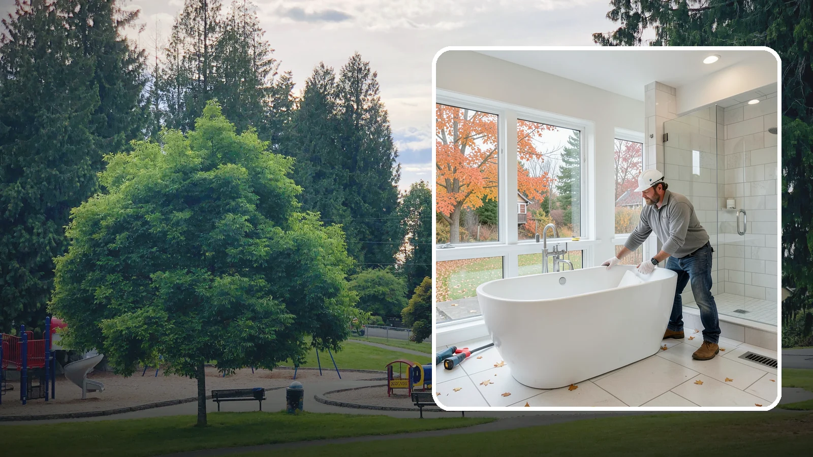 Freestanding Tub Installation in Bonney Lake, Pierce County, WA - A freestanding tub installation places a striking standalone soaking tub as your bathroom's centerpiece.